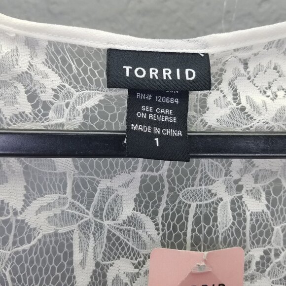 Torrid Tank Top Women XL Camisole Skull Lace Rose Butterfly Sleeveless Sheer NEW - Picture 12 of 16